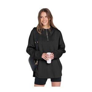 with Half-Zip, Front Pockets, Oversized Casual Sweatshirt for Women XL
